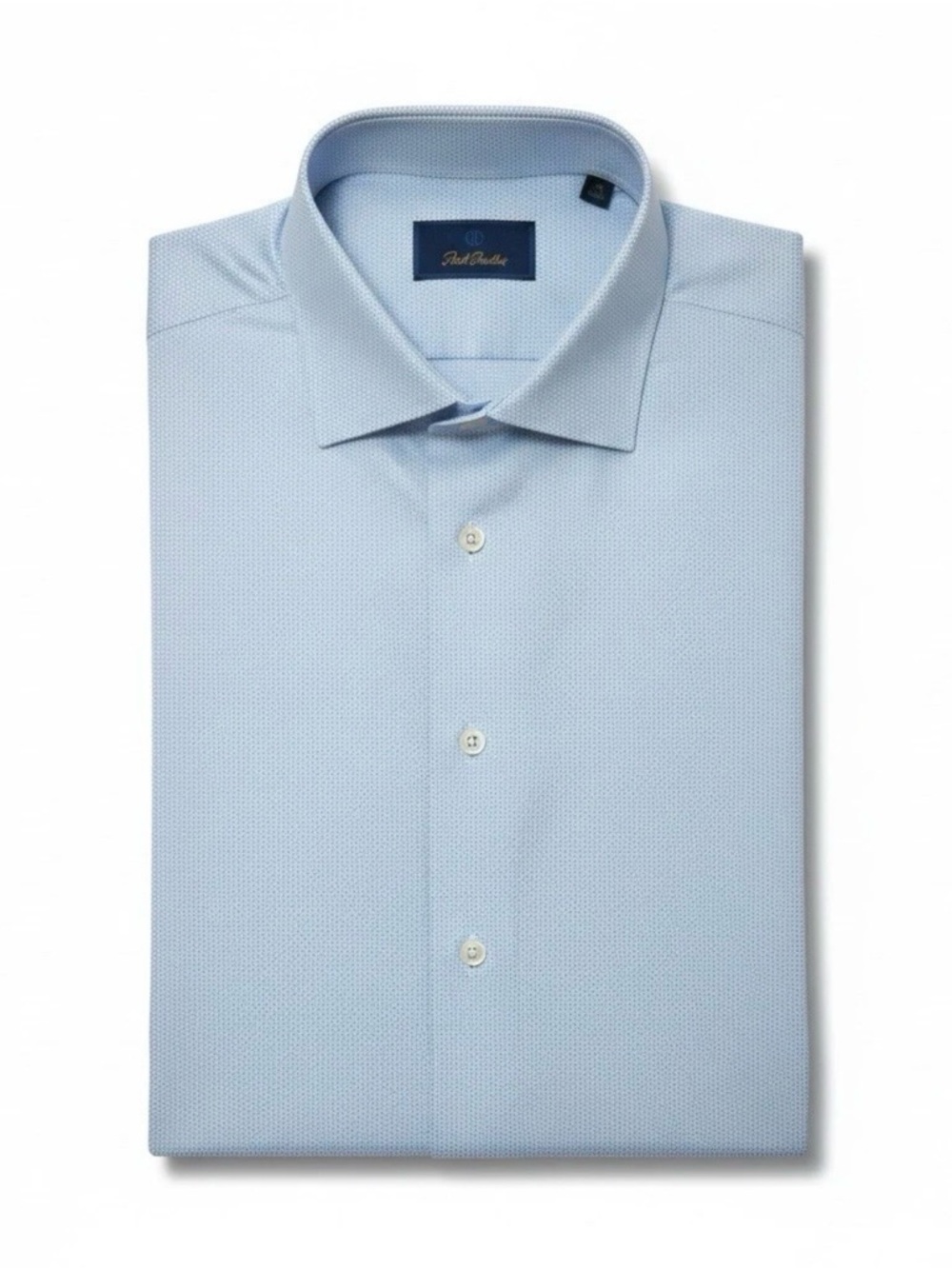 David Donahue Royal Oxford Blue Textured Dress Shirt Spread Collar 17.5 34/35